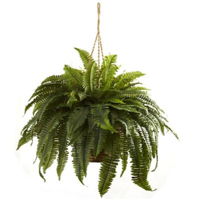 Image showing  29 in. Artificial Double Giant Boston Fern Hanging Basket