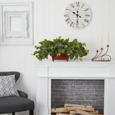 Image showing  16 in. Artificial Pothos in Rectangular Decorative Planter