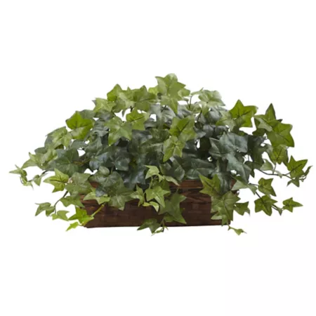 12.5" Almost Natural Blown Ivy with Rim Basket Artificial Plants & Flowers