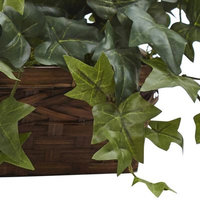 Image showing  12.5 in. Artificial Puff Ivy with Ledge Basket