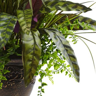 Image showing  27 in. Artificial Mixed Areca Palm/Fern/Peacock in Planter