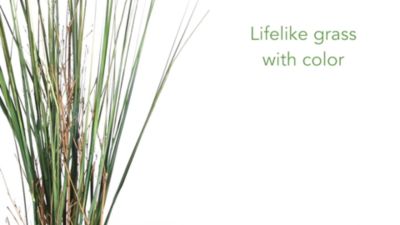 Image showing  4 ft. Artificial Grass and Bamboo Plant