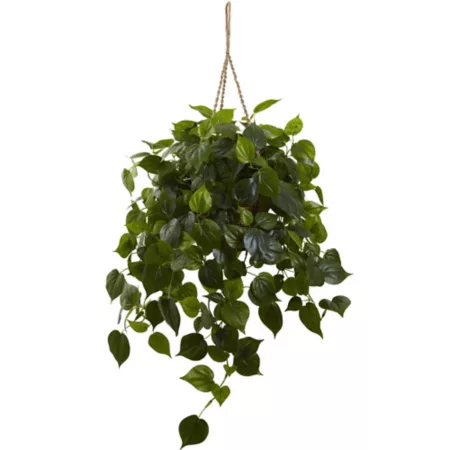 Nearly Natural 36 in Philodendron Hanging Basket UV Resistant Indoor/Outdoor Artificial Plants & Flowers