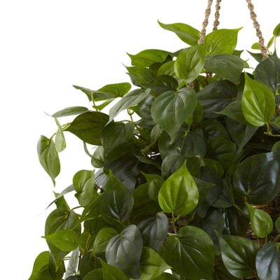Image showing  36 in. Artificial Indoor/Outdoor UV-Resistant Philodendron Hanging Basket