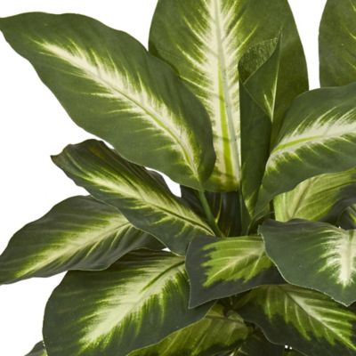 Image showing  18 in. Artificial Dieffenbachia Plant in Ceramic Planter