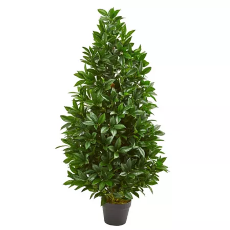 Nearly Natural 4 ft Artificial Laurel Leaf Topiary Tree UV Resistant Indoor/Outdoor Artificial Plants & Flowers