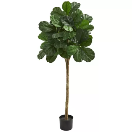 Nearly Natural Artificial Fiddle Leaf Fig Tree 5 ft 24-in Wide Artificial Plants & Flowers