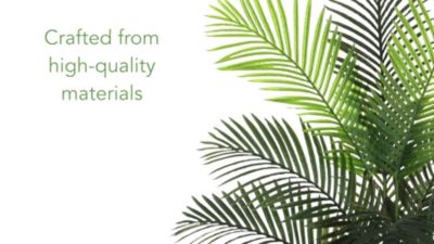 Image showing  61 in. Paradise Palm Artificial Tree in White Planter with Stand