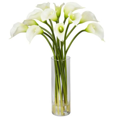 Nearly Natural Mini Calla Lily Silk Flower Arrangement
