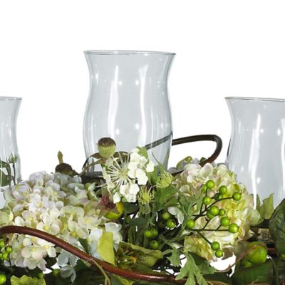 Image showing  6 in. Hydrangea Triple Candelabrum Centerpiece