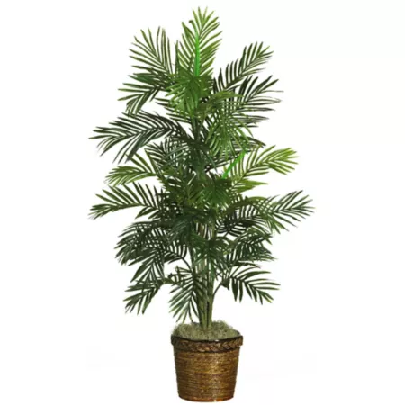 Nearly Natural 56" Areca Silk Palm Tree with Basket Artificial Plants & Flowers