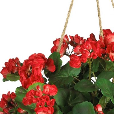 Image showing  Geranium Hanging Basket Silk Plant, 6609-RD