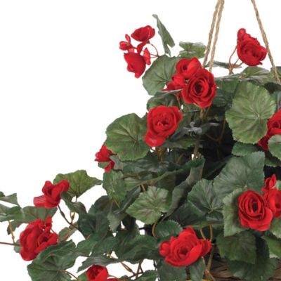 Image showing 1 th Nearly Natural Artificial Begonia Hanging Basket