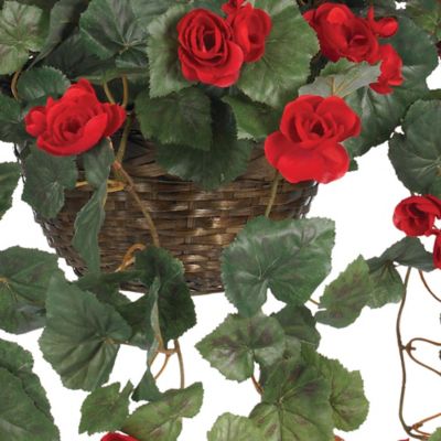 Image showing 2 th Nearly Natural Artificial Begonia Hanging Basket