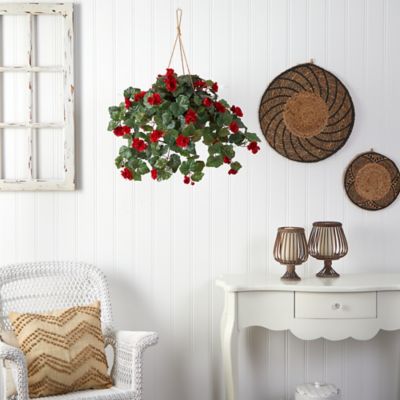 Image showing 6 th Nearly Natural Artificial Begonia Hanging Basket