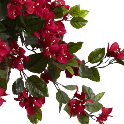 Image showing  28 in. Artificial Indoor/Outdoor UV-Resistant Bougainvillea Hanging Basket