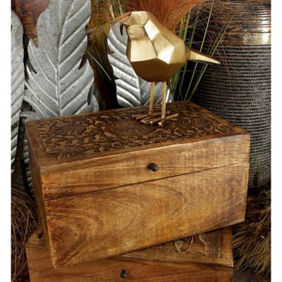 Harper & Willow Brown Mango Wood Rustic Boxes, 8 in., 10 in., 12 in., 3 pc.