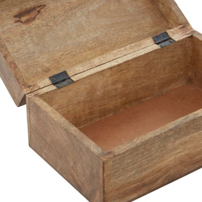 Image showing  Brown Mango Wood Rustic Box Set, Assorted, 3 pc.