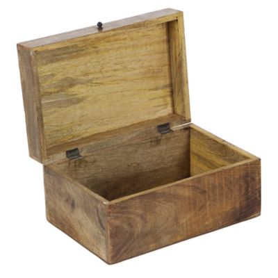 Image showing 7 th Harper & Willow Brown Mango Wood Rustic Box Set, Assorted, 3 pc.
