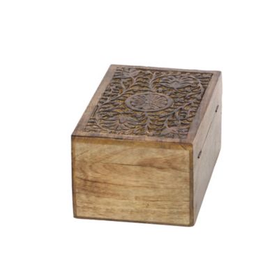 Image showing 8 th Harper & Willow Brown Mango Wood Rustic Box Set, Assorted, 3 pc.
