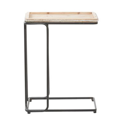 Image showing  White Ceramic Industrial Accent Table, 26 in. x 20 in. x 13 in.