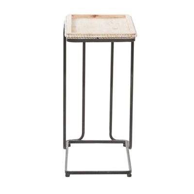 Image showing  White Ceramic Industrial Accent Table, 26 in. x 20 in. x 13 in.