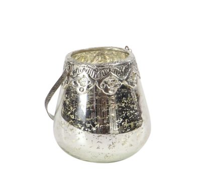 Image showing  Silver Glass Candle Lantern, 5 in., 7 in., 9 in., 3 pc., 24727