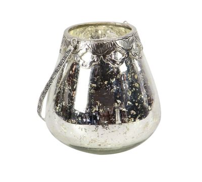 Image showing  Silver Glass Candle Lantern, 5 in., 7 in., 9 in., 3 pc., 24727
