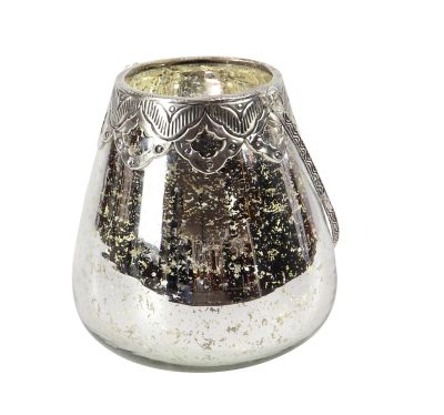 Image showing  Silver Glass Candle Lantern, 5 in., 7 in., 9 in., 3 pc., 24727