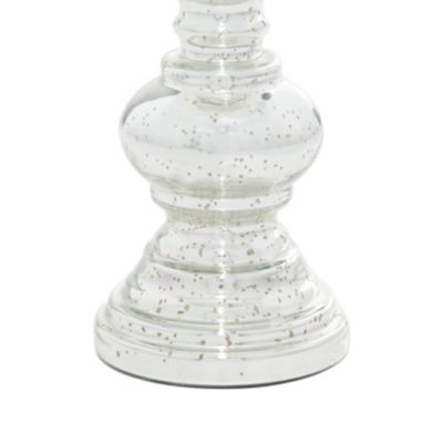 Image showing  Assorted Glass Traditional Candle Holders, Silver, 2-Pack