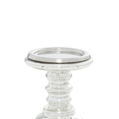 Image showing  Assorted Glass Traditional Candle Holders, Silver, 2-Pack