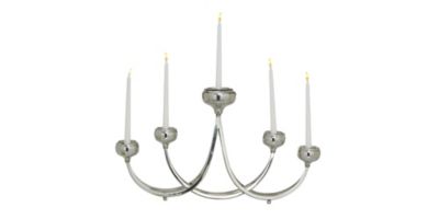Image showing  Silver Stainless Steel Candlestick Holder, 15 in. x 28 in. x 5 in., 91016