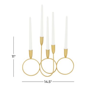 Image showing 6 th Cosmoliving by Cosmopolitan 15 in. x 11 in. Metal Candle Holder, Gold