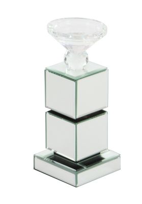 Image showing  Clear Reflective Mirror Glam Candlestick Holders, 10 in. x 4 in. x 4 in., 79285