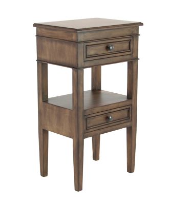 Image showing  Light Brown Wood 2 Drawers and 1 Shelf Accent Table 16" x 12" x 29"