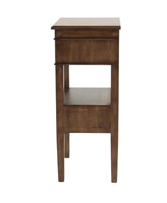 Image showing  Light Brown Wood 2 Drawers and 1 Shelf Accent Table 16" x 12" x 29"