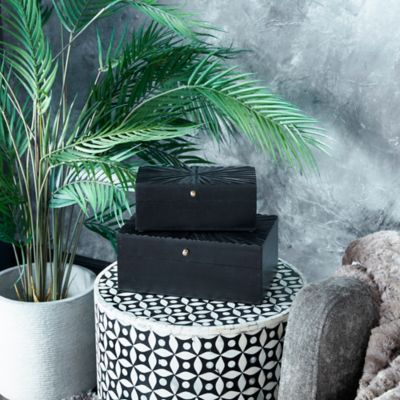 Harper & Willow Black Gold Contemporary Boxes, 2 pc.