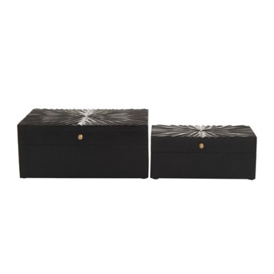 Image showing  Black Gold Contemporary Boxes, 2 pc.