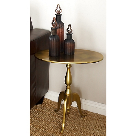 Harper & Willow Gold Aluminum Small Accent Table 19 in. x 12 in. x 21 in.