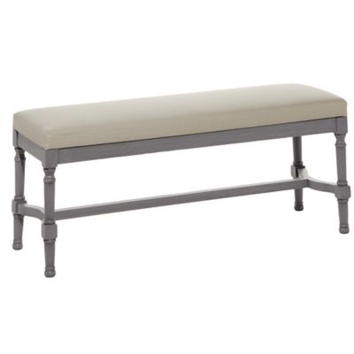 Image showing  Grey Wood and Linen Traditional Bench, 18 in. x 47 in. x 16 in.