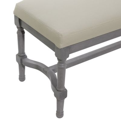 Image showing  Grey Wood and Linen Traditional Bench, 18 in. x 47 in. x 16 in.