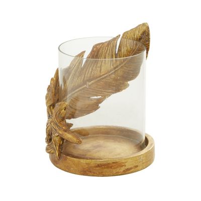 Image showing  8 in. Glass Traditional Candlestick Holder, Gold