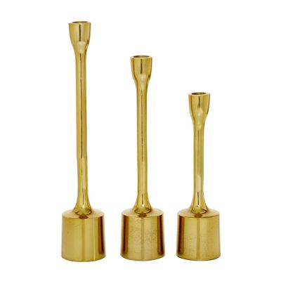 Image showing  Assorted Aluminum Candle Holders, Gold, 3-Pack