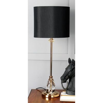 Harper & Willow Black Metal Buffet Lamp with Drum Shade 12" x 12" x 31"
