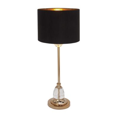 Image showing  Black Metal Buffet Lamp with Drum Shade 12" x 12" x 31"