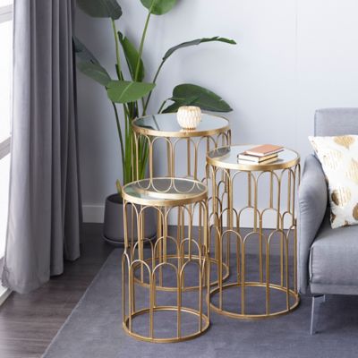 Harper & Willow Metal Glam Accent Tables, Gold, 3-Pack