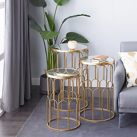 Harper & Willow Gold Metal Glam Accent Tables, 22 in., 25 in., 28 in., 3 pc.