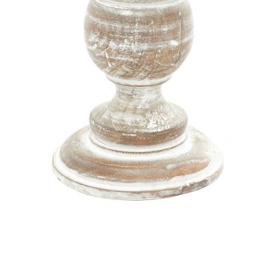 Image showing  Assorted Mango Wood Traditional Candle Holders, White, 3-Pack, 51326