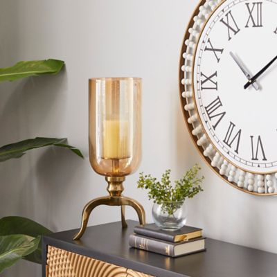 Harper & Willow 18 in. Aluminum Traditional Candlestick Holder, Gold