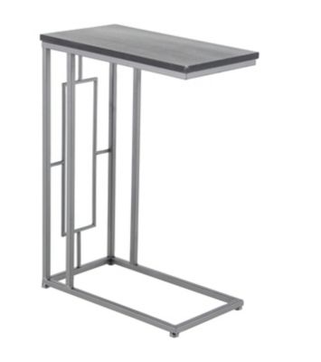 Image showing  Iron and Wood Contemporary Accent Table, Black/Gray